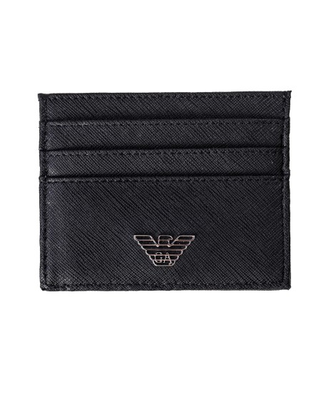 Shop EMPORIO ARMANI  Cardholder: Emporio Armani card holder with rubberized 3D lettering logo.
Dimensions: 10.3 x 8.1 x 0.7cm.
Composition 100% cow leather.
Card slots.
Made in China.. Y4R173 Y138E -81072